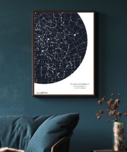 تابلو اختصاصی صورت های فلکی آسمان شب سفید کناره