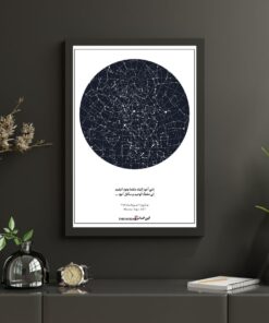 تابلو اختصاصی صورت های فلکی آسمان شب سفید وسط
