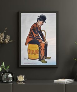 تابلو وینج زیبایی چارلی چاپلین نشسته Roberty